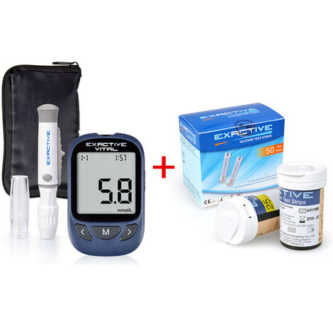 Kit per test della glicemia, tester per glucometro per monitoraggio della glicemia del diabete con 50 strisce reattive