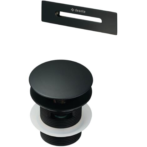 TRIZERATOP Kit per vasche da bagno piletta e placca troppo pieno nero opaco DEANTE KYYN10B Nero opaco
