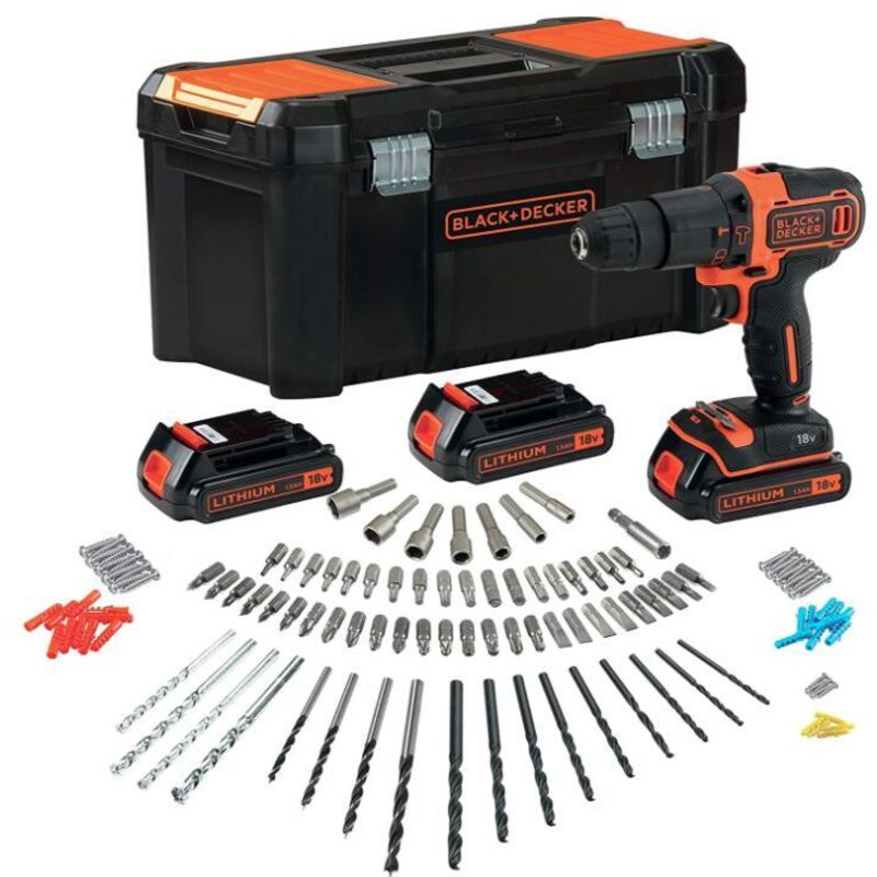 BLACK+DECKER Atornillador percutor litio B&D - talla