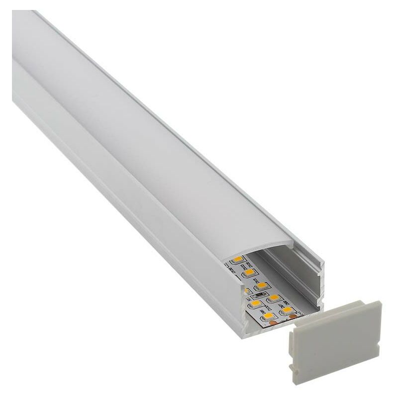 

KIT - Perfil aluminio FAT para tiras LED, 2 metros