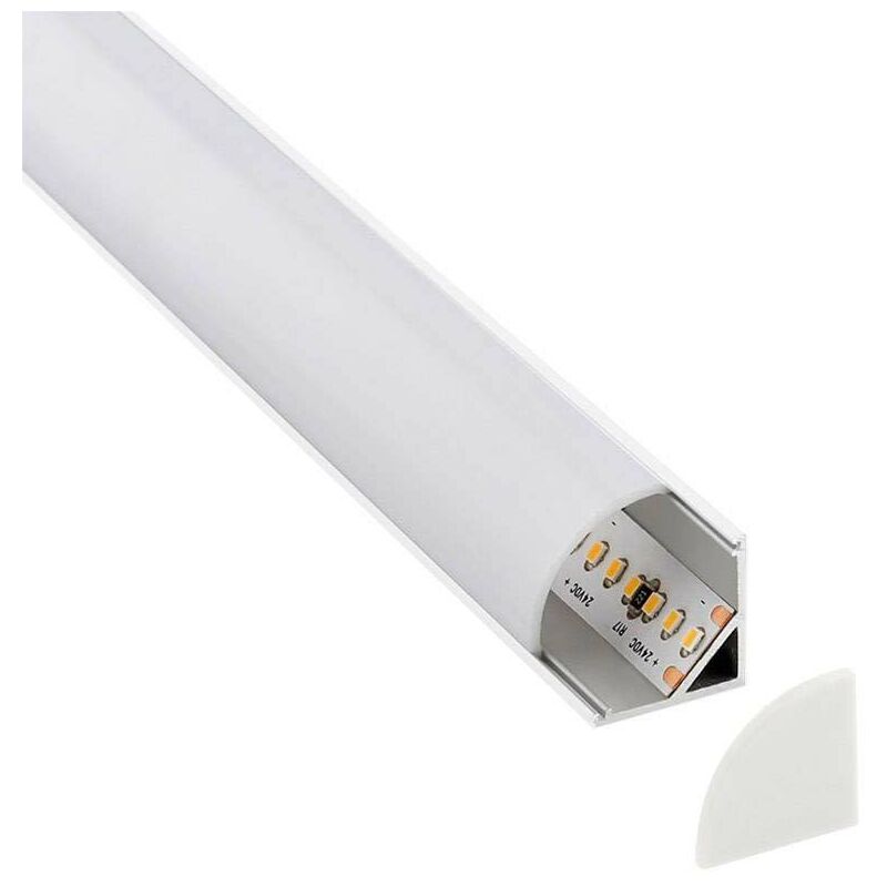 Kit - KORK-mini profilé aluminium pour bandes led, 1 mètre, blanc