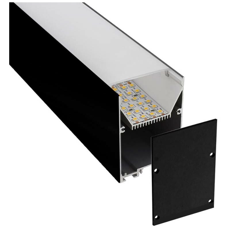 KIT - SERK profilé aluminium pour bandes LED, 2 mètres, noir