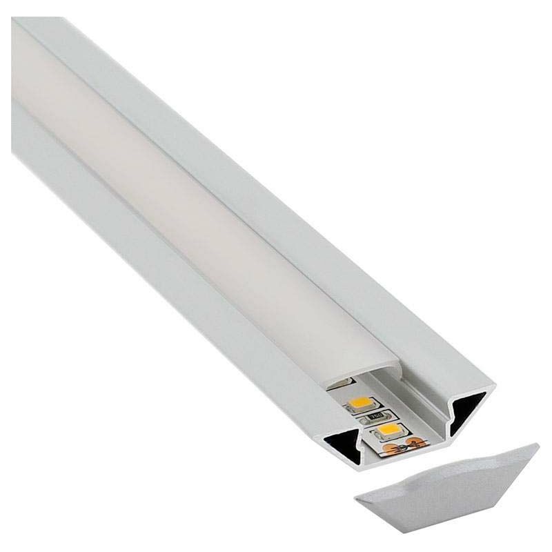 

KIT - Perfil aluminio SINGE para tiras LED, 2 metros