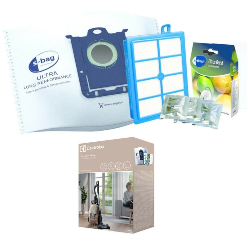 Kit sacs microfibres par 4 + filtre + parfum s bag ultra performance ESKD9 pour Aspirateur Electrolux pure D9, ultra one