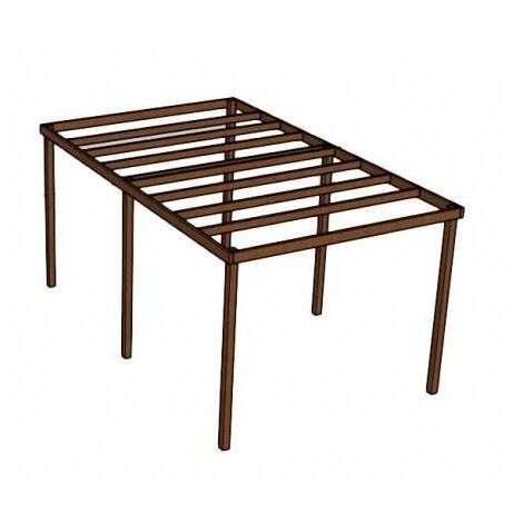 Kit Pergola / Carport Douglas Structure Légère 3m x 5m - Traité Autoclave Marron - Sans Support