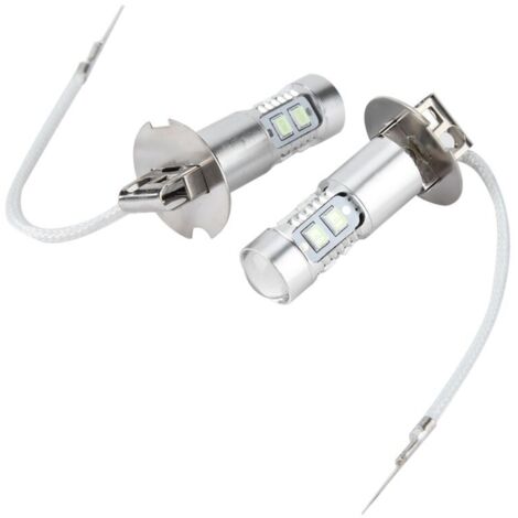 Kit Phares LED 100W 1200LM 8000K 2 Pièces Ampoules H3 Feux Diurnes Antibrouillard Voiture