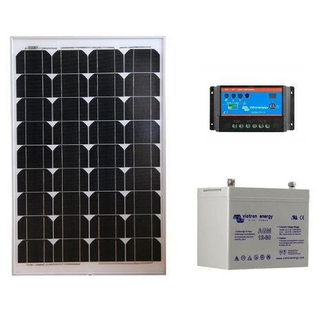 Kit Photovoltaique 55 Wc VICTRON - 12V (Capacité Batterie : Kit avec 1 batterie AGM 38 Ah)