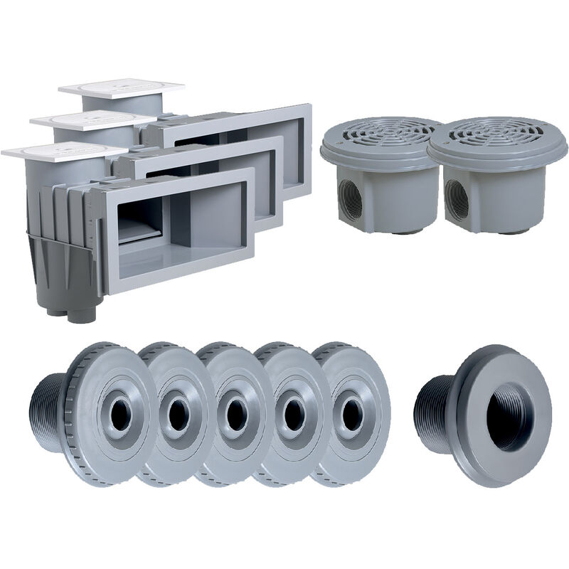 Kit pièces à sceller Gris Clair pour piscine 12 x 6 m - Hayward - Gris