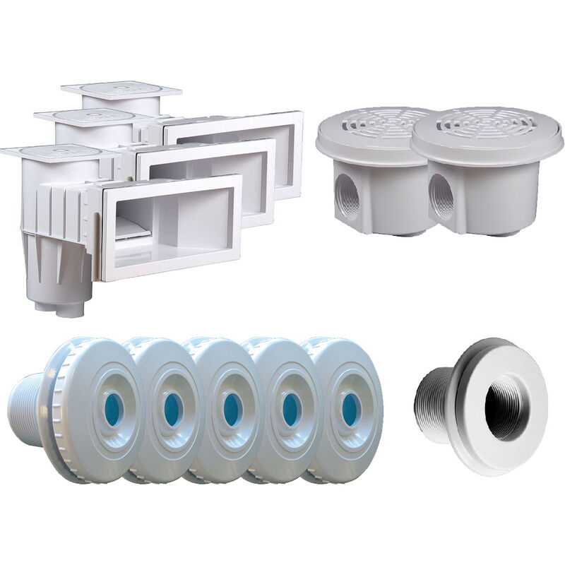 Kit pièces à sceller Blanc pour piscine 12 x 6 m - Hayward - Blanc