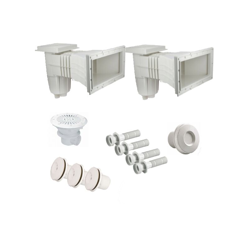 Centrocom - Kit construction piscine - Kit pièces à sceller - Piscine liner 8x4m à 10x5m de