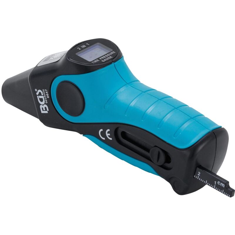 Bgs Technic - Controleur de pression digital 0.2-6.9 bar et jauge d'usure des pneus