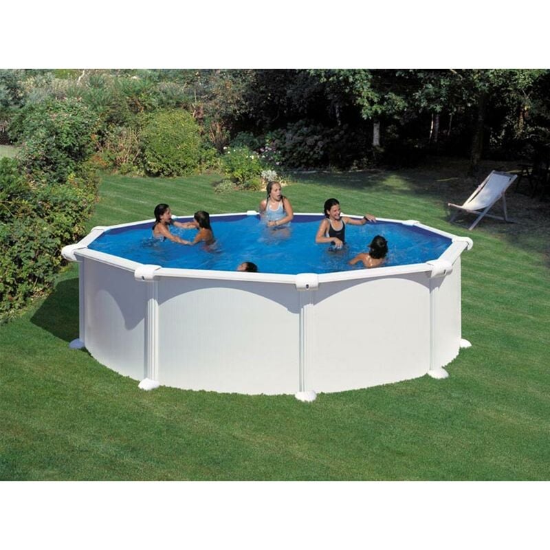 GRE - Piscine acier blanc Atlantis ronde 4,80 x 1,32 m - Gré