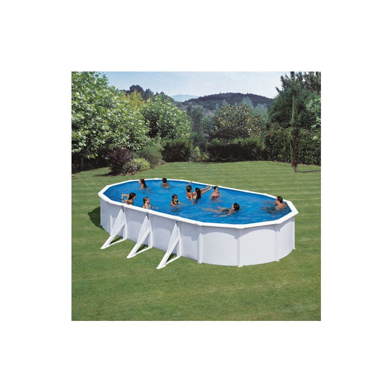 GRE - Piscine acier Gré ovale Fidji 744 x 399 x H.122 cm - Filtre à sable