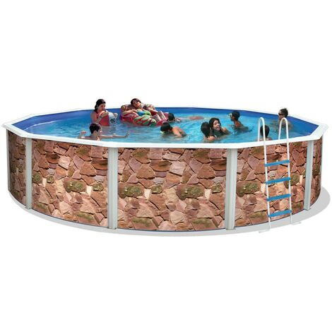 Kit piscine acier SIERRA déco pierre