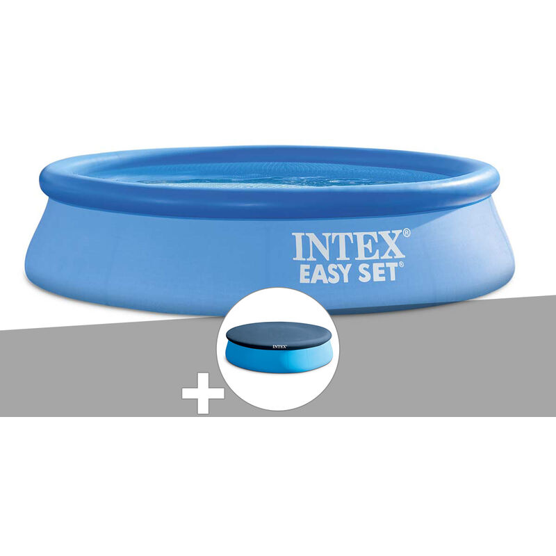 Kit piscine autoportée Intex Easy Set 2,44 x 0,61 m + Bâche de protection - Bleu