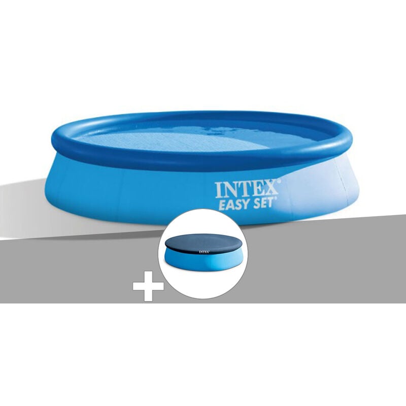 Kit piscine autoportée Intex Easy Set 3,05 x 0,76 m (avec filtration) + Bâche de protection - Bleu