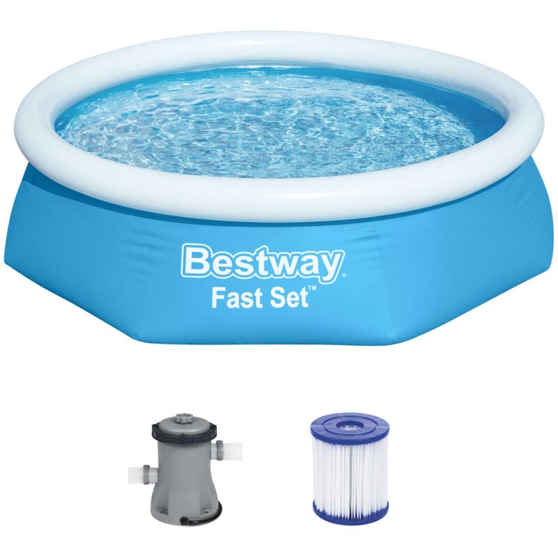 Bestway - Piscine ronde Fast Set 244x61 cm Bleu