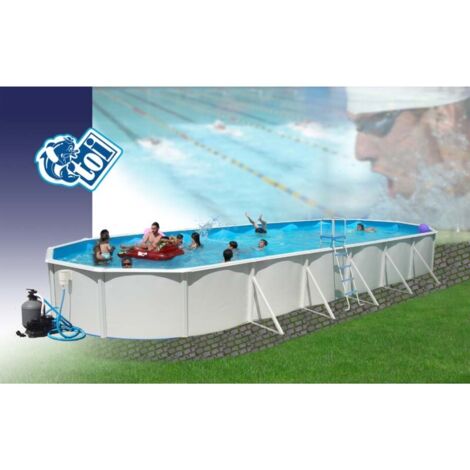 Kit piscine hors-sol acier Toi MALLORCA OVALADA ovale 12.00 x 4.57 x 1.20m laqué blanc