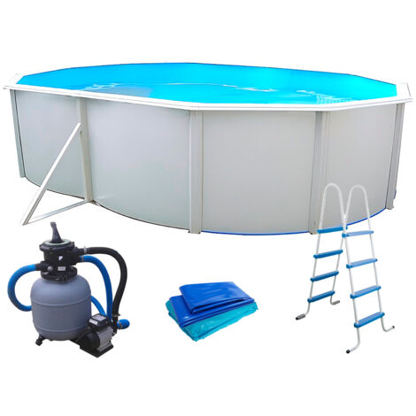 Kit piscine hors-sol acier Toi MALLORCA ovale 500x366x120cm filtre à sable