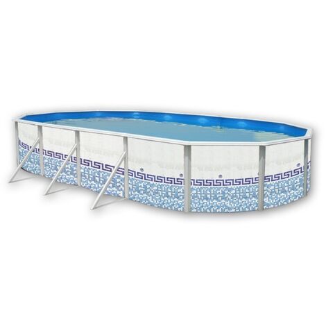 Kit piscine hors-sol acier Toi MOSAICO ovale 9.15 x 4.57 x 1.2m décor mosaique