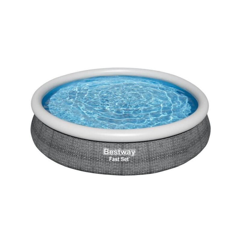 Bestway - Kit Piscine hors sol autoportante Fast Set™ - 366x76cm - Ronde (Livrée avec une pompe et cartouche de filtration)