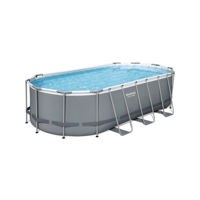 Bestway - Kit Piscine hors sol tubulaire Power Steel™- 549 x 274 x 122 cm - Ovale (Avec filtre a cartouche, échelle, bâche,