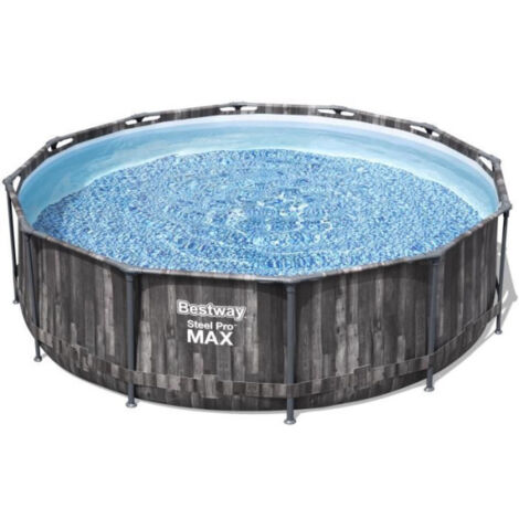 Kit Piscine hors sol tubulaire BESTWAY - Steel Pro Max™ - 366 x 100 cm - Ronde (filtre a cartouche, échelle, diffuseur)