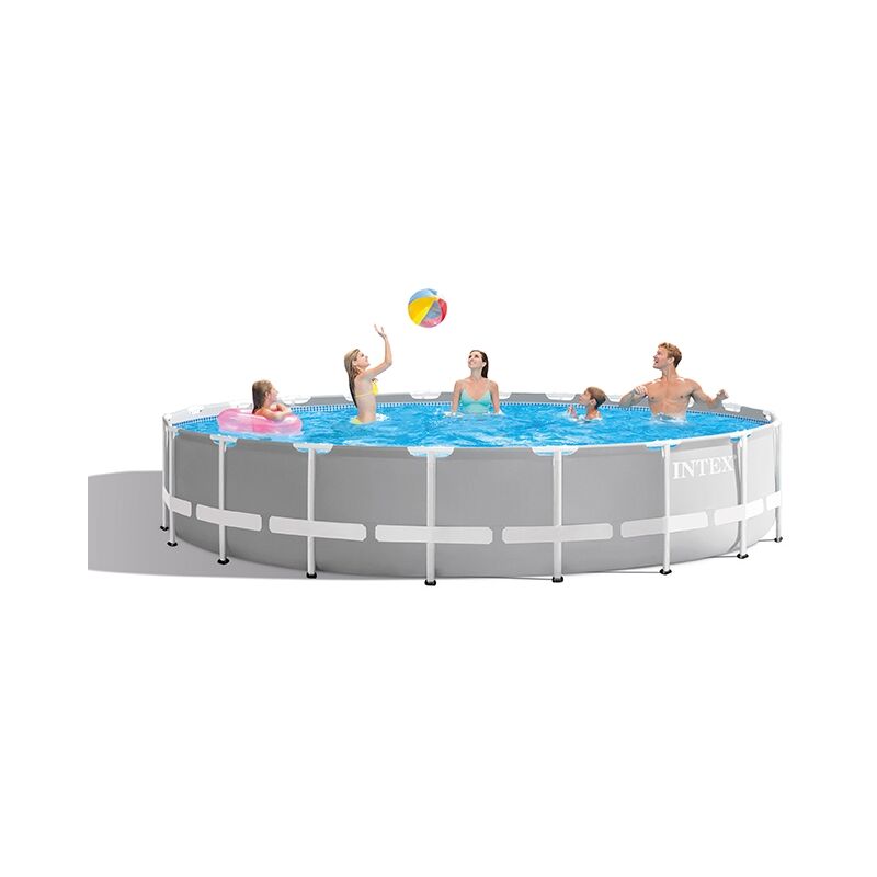 GRE - Piscine tubulaire ronde Intex Prism Frame 6,10 x 1,32 m