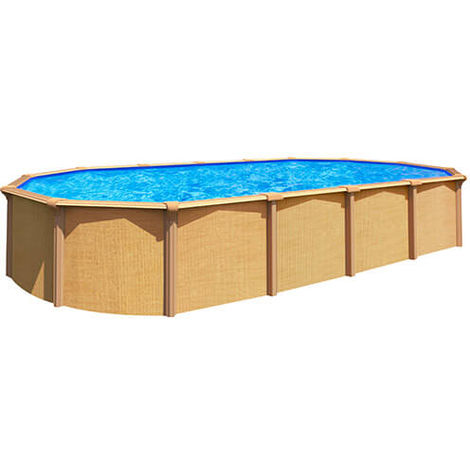 Kit Piscine Ovale Hors Sol Acier 51 M X 39m Aspect Bois Abak