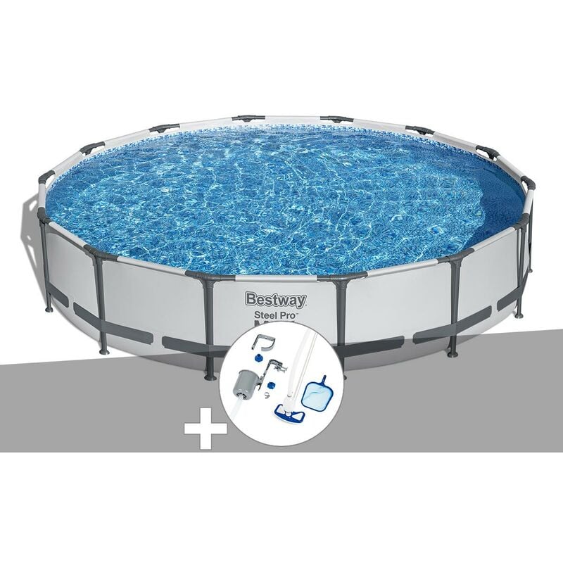 Kit piscine tubulaire Bestway Steel Pro Max ronde 4,27 x 0,84 m + Kit d'entretien