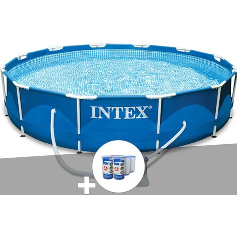 Piscine tubulaire ronde 3,66 x 0,76 m - Intex - + 6 cartouches de filtration