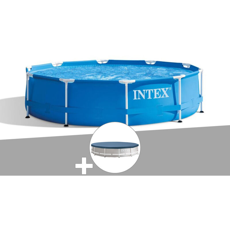 Intex - Kit piscine tubulaire Metal Frame ronde 3,05 x 0,76 m + Bâche de protection