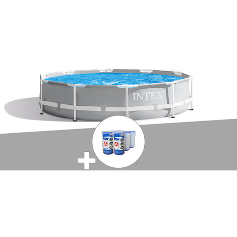 Piscine tubulaire ronde 3,66 x 0,76 m - Intex - + 6 cartouches de filtration