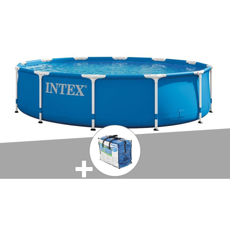 Intex - Kit piscine tubulaire Metal Frame ronde 3,66 x 0,76 m + Bâche à bulles