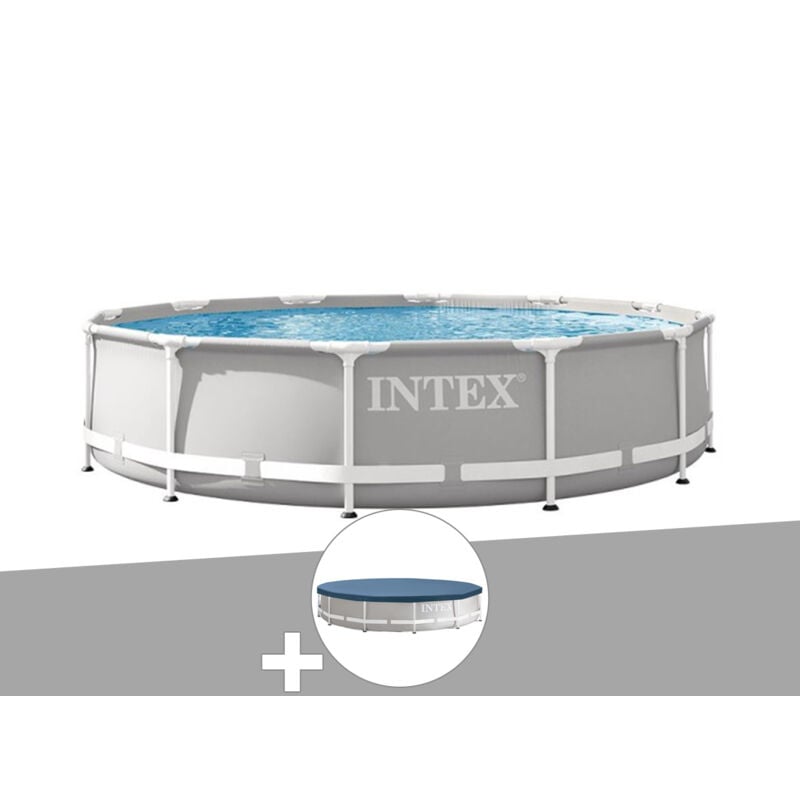 Intex - Kit piscine tubulaire Prism Frame ronde 3,66 x 0,76 m + Bâche de protection