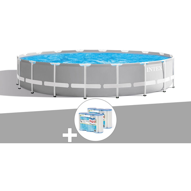 Intex - Kit piscine tubulaire Prism Frame ronde 5,49 x 1,22 m + 6 cartouches de filtration
