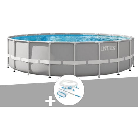 Kit piscine tubulaire Intex Prism Frame ronde 6,10 x 1,32 m + Kit d'entretien
