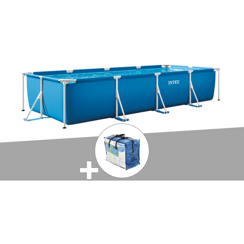 Kit piscine tubulaire rectangulaire 300 x 200 x 075 + Bâche à bulles Intex