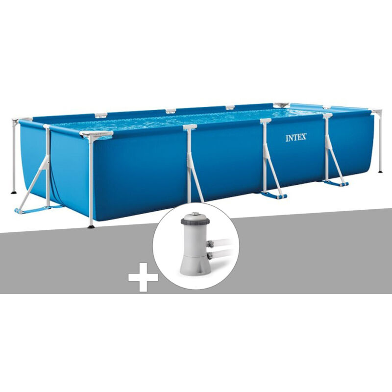Intex - Kit piscine tubulaire rectangulaire 4,50 x 2,20 x 0,84 m + Filtration à cartouche