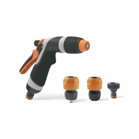 kit pistola irrigazione 4 pezzi con leva di regolazione posteriore per blocco getto