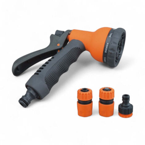 Kit pistola multigetto set 4 pezzi con 8 getti differenti