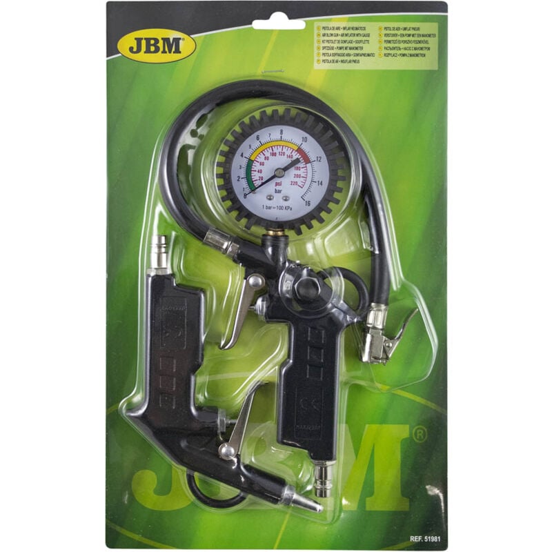 JBM - Pistolet à air comprimé pour le gonflage des pneus (1/4' 12 bar) 51981