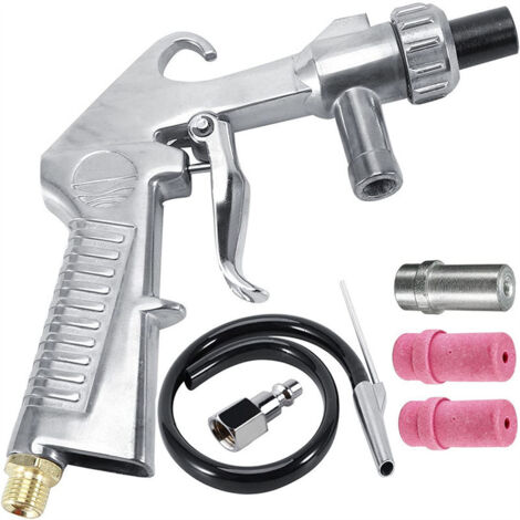 Kit pistolet de sablage pour abrasifs, cabine de sablage, avec tuyau et buse.