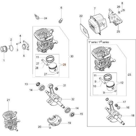 KIT PISTON ORIGINAL EMAK 50230243