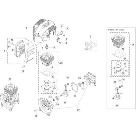 KIT PISTON ORIGINAL EMAK 61210136