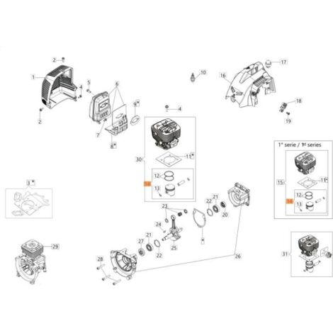 KIT PISTON ORIGINAL EMAK 61292031B