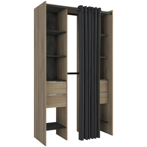 Kit placard contemporain chêne/noir Martha