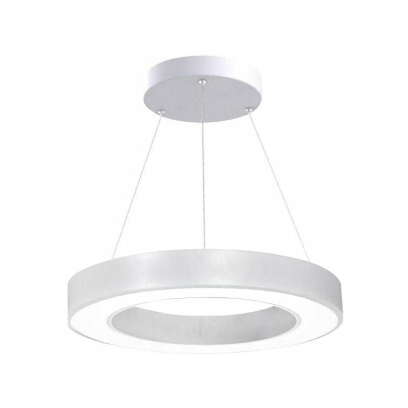 Kit Plafonnier led Blanc Rond 36W 50cm avec Kit de Suspension - Blanc Chaud Silumen
