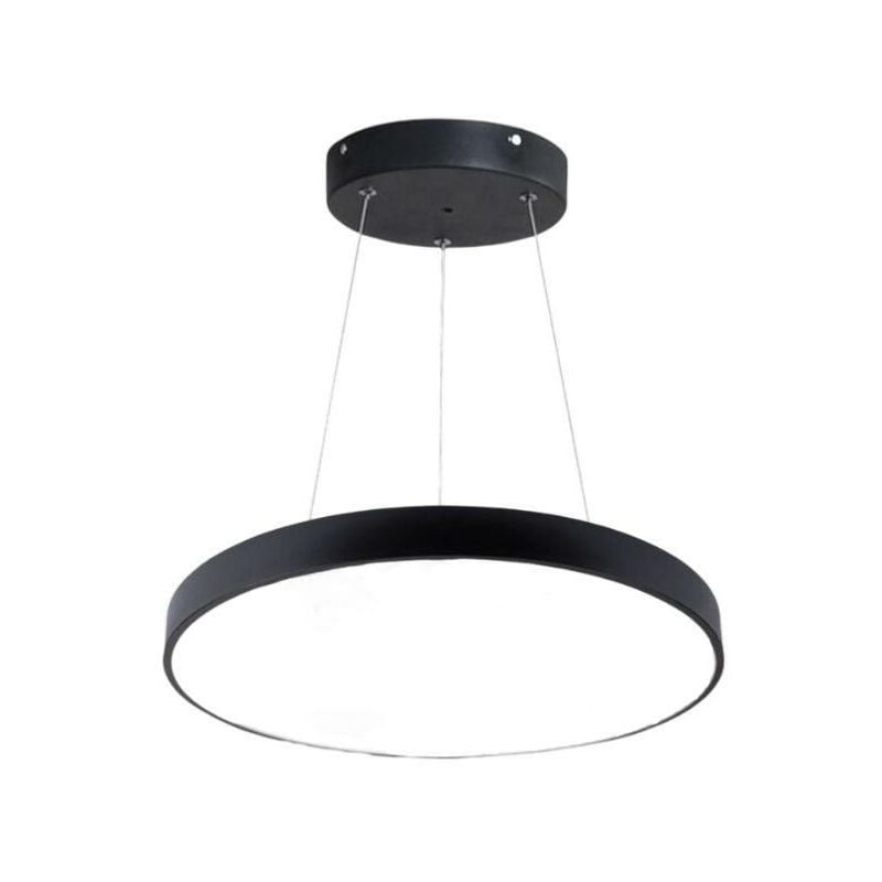 Silamp - Kit Plafonnier led Noir 30W 40cm avec Kit de Suspension - Blanc