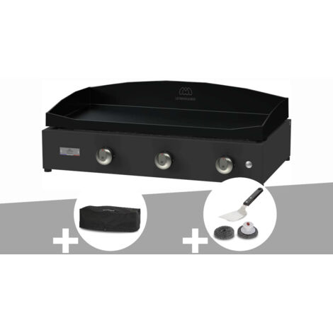Kit plancha à gaz Pure 375 noire Le Marquier + Housse de protection + Kit de nettoyage